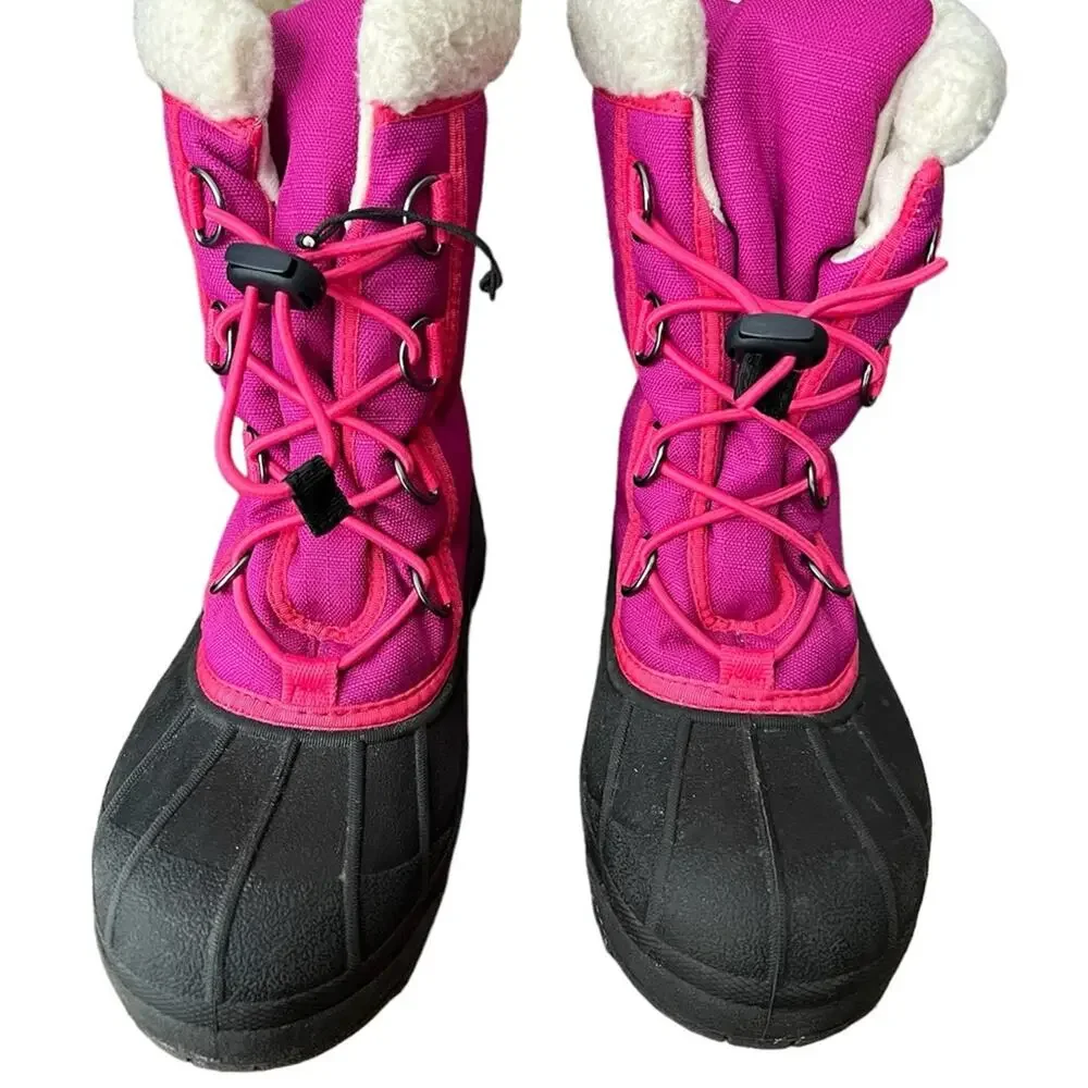 Sorel Girls Snow Boots Size 5 Hot Pink and Black